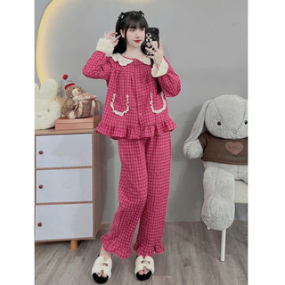 Bộ bầu - bộ sau sinh - BỘ DÀI ĐŨI THÁI KẺ Ô TÔ CỔ REN BÈO KÈM HAI TÚI REN XINH - 6 Màu