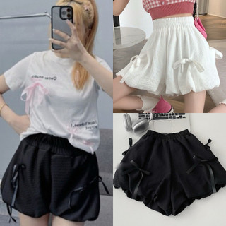 Quần đùi nữ dáng bí ngô siêu xinh gắn nơ có hai màu cạp chun đẹp VANISA  Q4