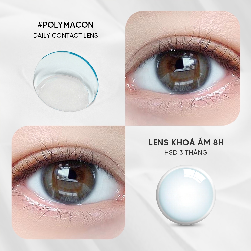 [1 chiếc] Kính áp tròng khoá ẩm 8H 3 Tháng Trong Suốt CARASE, lens CLEAR