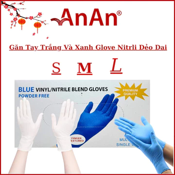 Găng Tay Y Tế Trắng Và Xanh Nitri | Bao Tay Y Tế Trắng Không Bột Hộp 100 Chiếc