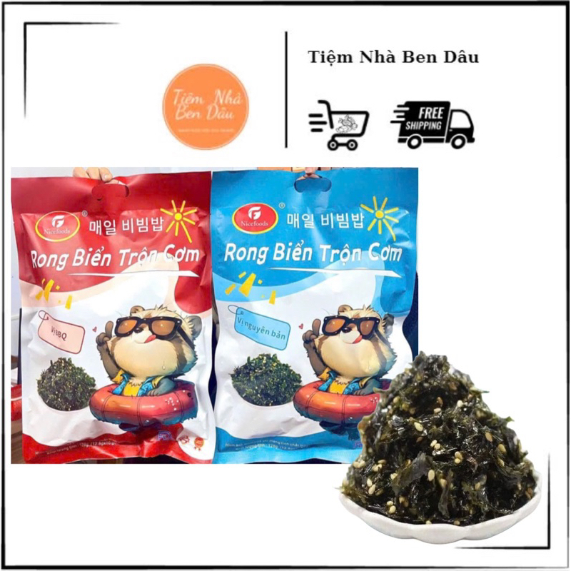Rong Biển Trộn Cơm túi 128g siêu to khổng lồ Nice foods | Shopee Việt Nam