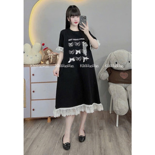 VÁY BẦU - CỘC TAY MÌ NƠ NGỌC REN - 2 Màu