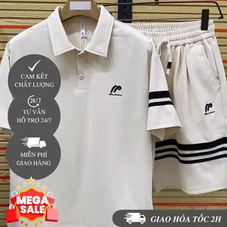 Quần áo nam mùa hè thêu logo in nổi,Bộ thể thao nam mùa hè, bộ đồ nam