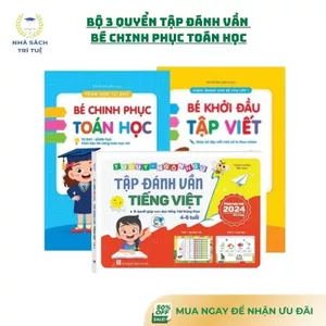 Sách - Bộ 3 quyển tập đánh vần 2026, bé chinh phục toán học, bé khởi đầu tập viết hành trang vào lớp 1