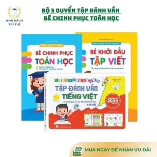 [Chuẩn NXB] Sách - Bộ 3 quyển tập đánh vần 2026, bé chinh phục toán học, bé khởi đầu tập viết hành trang vào lớp 1