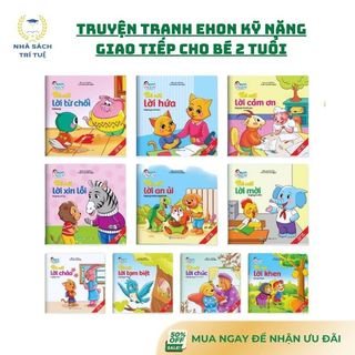 [Chuẩn NXB] Sách - Truyện tranh Ehon kỹ năng giao tiếp cho bé 2 tuổi song ngữ kèm file nghe (túi 10 cuốn)