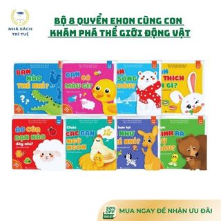 [Chuẩn NXB] Sách Thiếu Nhi - Bộ 8 Quyển Ehon Cùng Con Khám Phá Thế Giới Động Vật (Song Ngữ Anh Việt) Dành Cho Bé Từ 0-6t