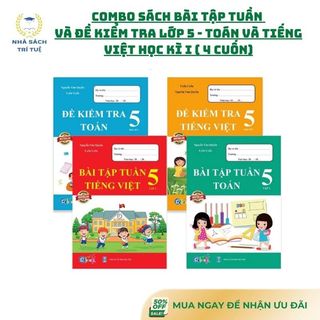 [Chuẩn NXB] Combo sách bài tập tuần và đề kiểm tra lớp 5 môn Toán và Tiếng Việt Học kì 1 (4 cuốn)