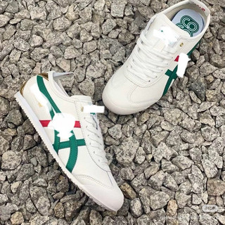 Giày thể thao cổ thấp bigsize nam nữ mùa hè Onit_suka Ti_ger 66 trắng sọc xanh đỏ , sneaker thời trang nam nữ êm nhẹ