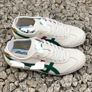 Giày thể thao cổ thấp bigsize nam nữ mùa hè Onit_suka Ti_ger 66 trắng sọc xanh đỏ , sneaker thời trang nam nữ êm nhẹ