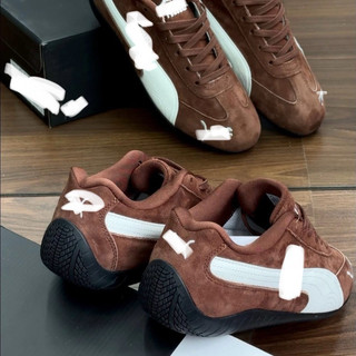 Giày thể thao sneaker bigsize nam nữ cổ thấp mùa hè PM speed màu nâu đậm êm nhẹ cao cấp , thời trang big size blown