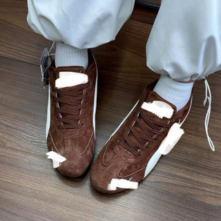 Giày thể thao sneaker bigsize nam nữ cổ thấp mùa hè PM speed màu nâu đậm êm nhẹ cao cấp , thời trang big size blown
