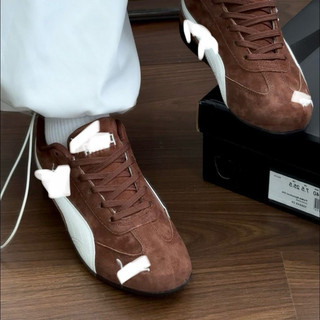 Giày thể thao sneaker bigsize nam nữ cổ thấp mùa hè PM speed màu nâu đậm êm nhẹ cao cấp , thời trang big size blown