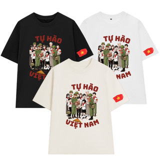[MỚI] Áo Thun Unisex Tự Hào Việt Nam, Áo Phông Nam Nữ Form Rộng Tay Lỡ Chất Thun Mềm Mịn
