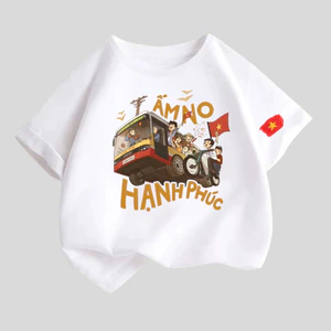 Áo thun cho bé quốc khánh độc lập tự do, áo phông gia đình cho bố mẹ và bé hình việt nam chất cotton mềm mịn