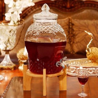 Bình Thủy Tinh Kim Cương Có Vòi Ngâm Hoa quả , Ngâm Rượu , Siro  Hàng Dầy Cao Cấp