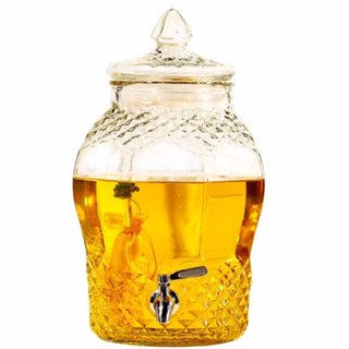 Bình Thủy Tinh Kim Cương Có Vòi Ngâm Hoa quả , Ngâm Rượu , Siro  Hàng Dầy Cao Cấp