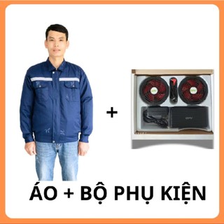Áo Điều Hoà Nhật Bản Quạt Gió 24V 94000mAh siêu khoẻ , Bộ áo điều hoà Japan Akita MLS chính hãng