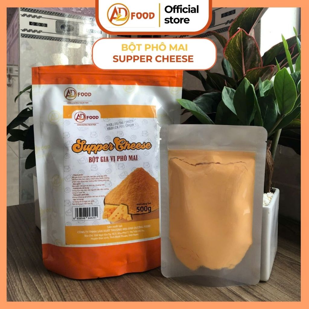 50g-100g bột phô mai Supper Cheese vị mặn nhẹ, béo thơm, chuyên dùng ...