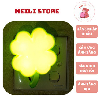 ( TẶNG SET 10 KHẨU TRANG) Đèn Ngủ Cắm Điện Mini Cỏ Ba Lá, Ánh Sáng Tự Động Ánh Sáng Dịu MEILI STORE