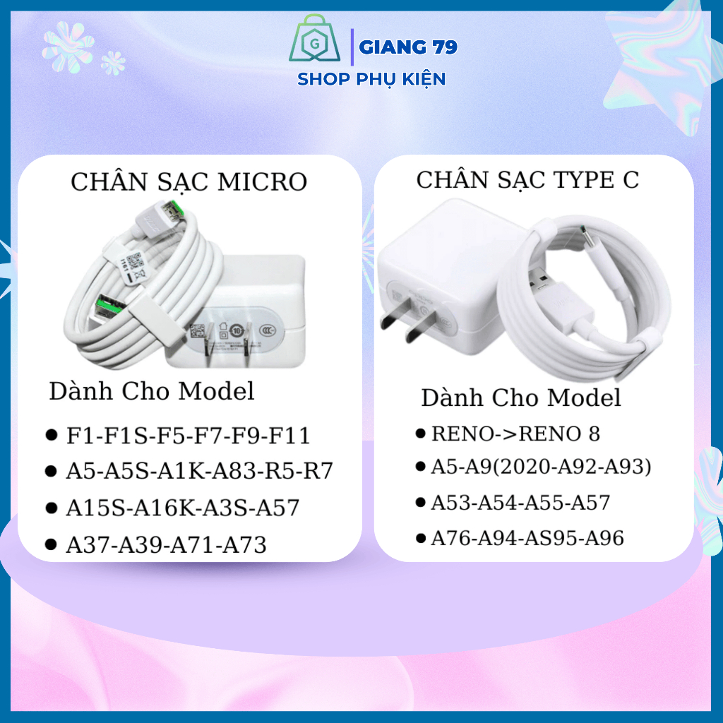 Sạc nhanh Oppo Vooc 3.0 R17 , R15 Công suất 20W/ dây sạc Oppo Type C và Micro bảo hành lỗi 1 đổi 1
