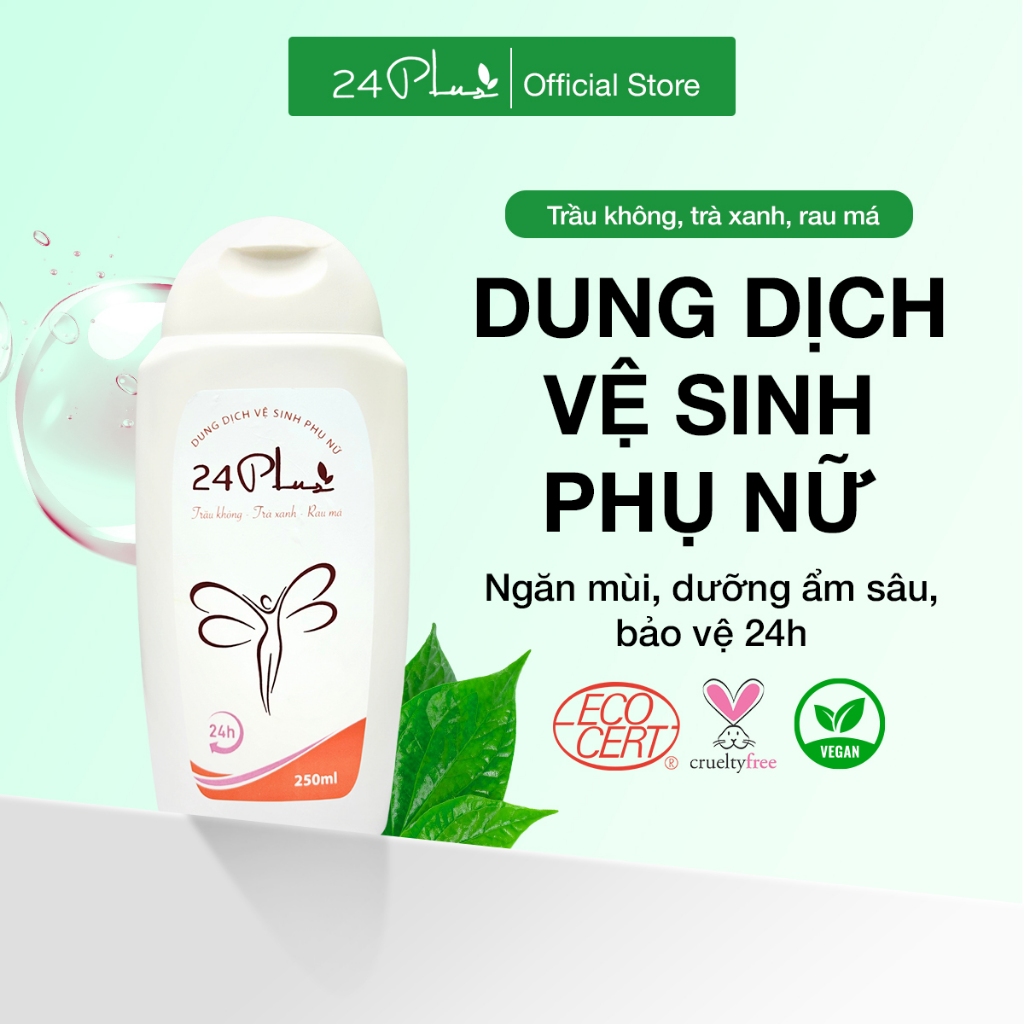 [Chính Hãng] 24 Plus Dung Dịch Vệ Sinh Phụ Nữ Trầu Không & Trà Xanh 100Ml/250Ml Hỗ Trợ Dưỡng Ẩm, Ngăn Mùi Bảo Vệ 24H