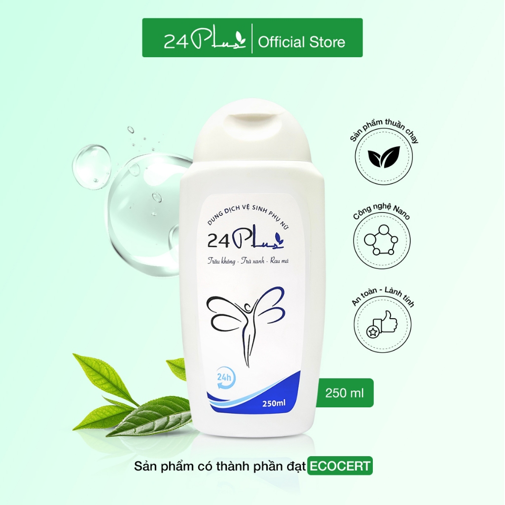 [Chính Hãng] 24 Plus Dung Dịch Vệ Sinh Phụ Nữ Trầu Không & Trà Xanh 100Ml/250Ml Hỗ Trợ Dưỡng Ẩm, Ngăn Mùi Bảo Vệ 24H