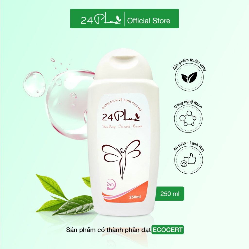 [Chính Hãng] 24 Plus Dung Dịch Vệ Sinh Phụ Nữ Trầu Không & Trà Xanh 100Ml/250Ml Hỗ Trợ Dưỡng Ẩm, Ngăn Mùi Bảo Vệ 24H