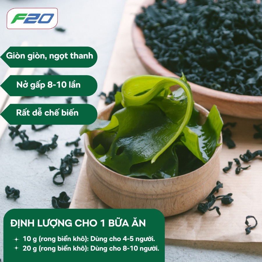 Rong biển khô Wakame Gói 100g - Rong biển nấu canh Hàn Quốc lá xanh ...