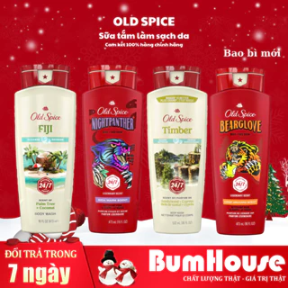 Sữa tắm Gel Nam Old Spice 473ml/532ml/m/887ml Timber Bearglove Fiji Wolfthorn Pure Sport Fresh Tắm gội 2in1 Made in USA