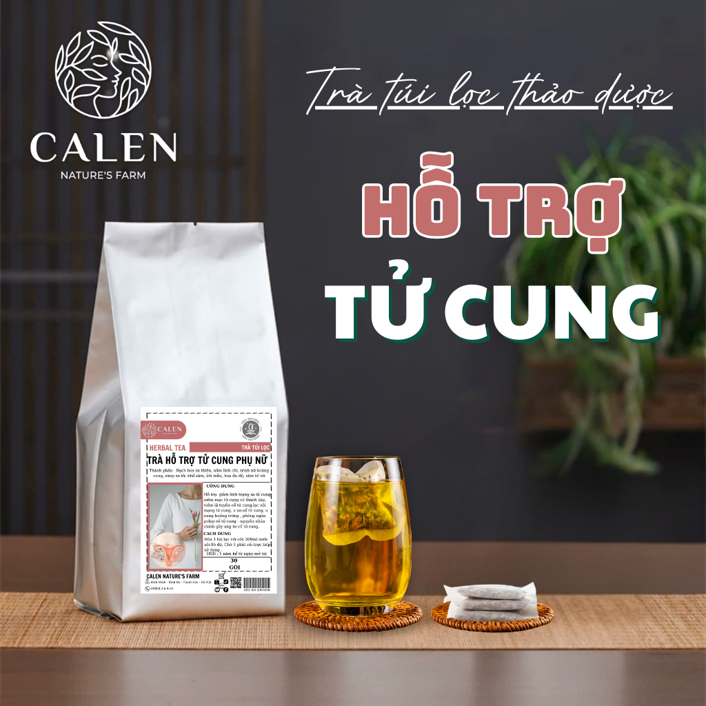 Trà hỗ trợ tử cung Calen giúp bài hàn tử cung, hỗ trợ tránh u xơ tử cung tăng cường nội tiết tố bảo vệ cơ thể tự nhiên