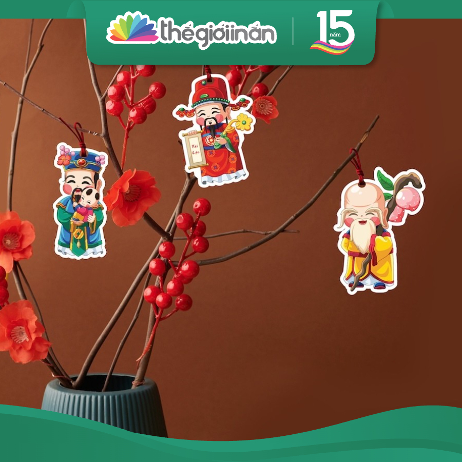 [Combo 3-24] Tag Trang Trí Tết Vẽ Tay Đặc Trưng Việt Nam, Tặng Dây Đỏ Treo Cây Đào Cây Mai, Trang Trí Nhà - Thế Giới In