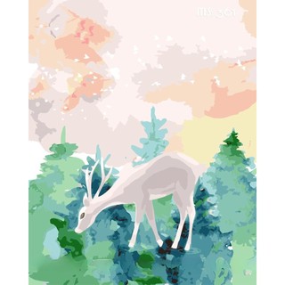 Tranh tô màu 40x50cm có khung Hươu nghệ thuật T361