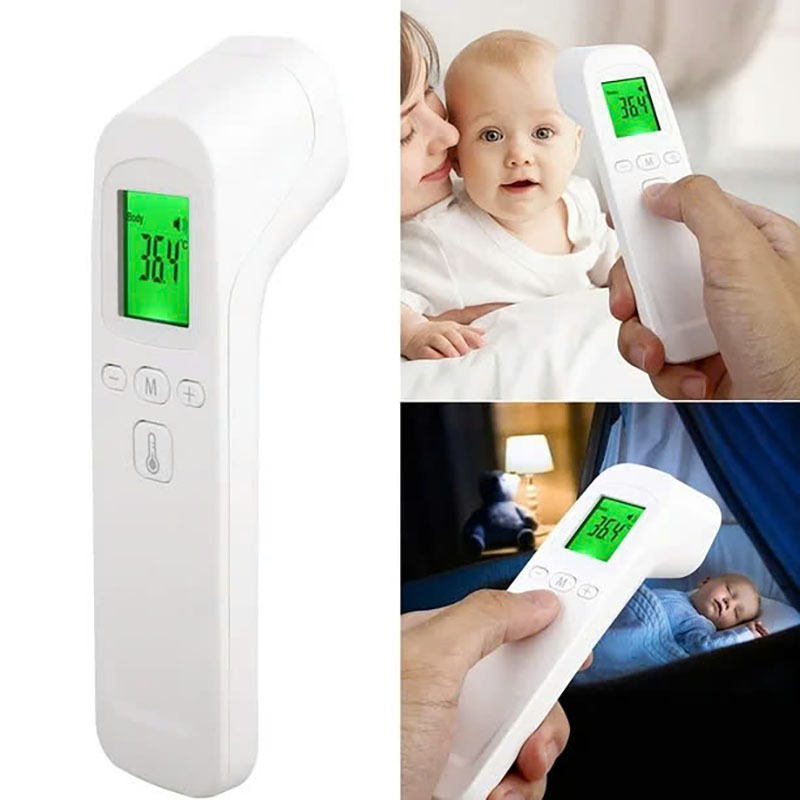 Nhiệt Kế Điện Tử Hồng Ngoại Đo Nhiệt Độ Cơ Thể Nhiệt Độ Sữa Nhiệt Độ Phòng Có Tặng Kèm 2 Pin