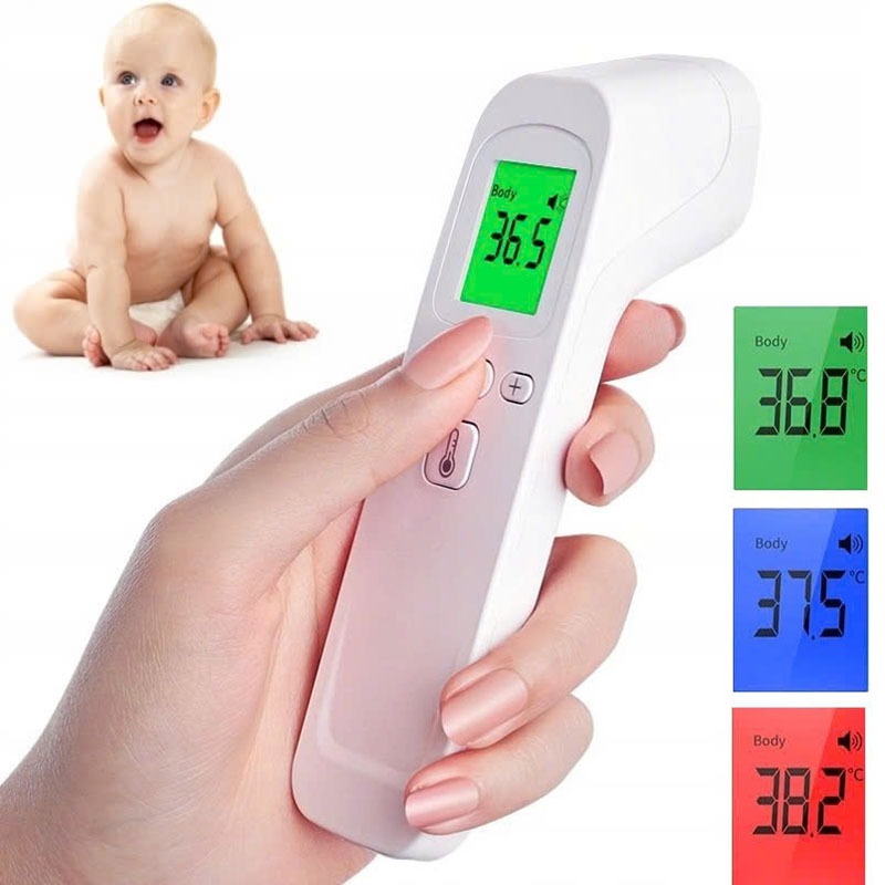 Nhiệt Kế Điện Tử Hồng Ngoại Đo Nhiệt Độ Cơ Thể Nhiệt Độ Sữa Nhiệt Độ Phòng Có Tặng Kèm 2 Pin