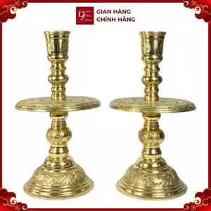 Đôi Chân Nến - Đồng Vàng Cao Cấp - Cửu Diệu Thiên - HL006