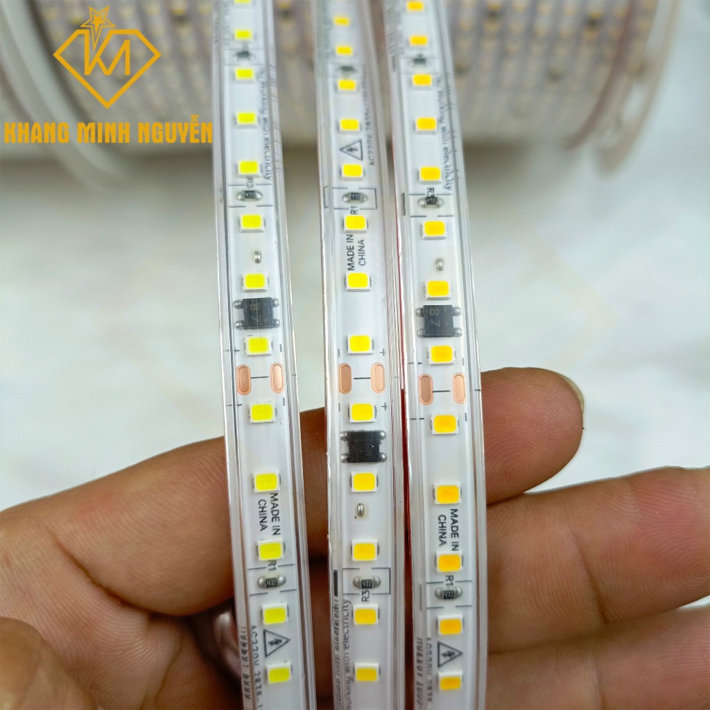 (Giá 1m) LED dây dán 120D 2835 220V, Trắng - Trung tính - Vàng ấm, cuộn ...