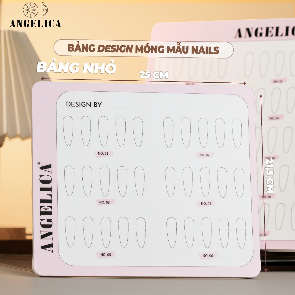 Bảng Desigin Mẫu Móng Đính Đá Trưng Tiệm Có Kèm Chân Đỡ Angelica