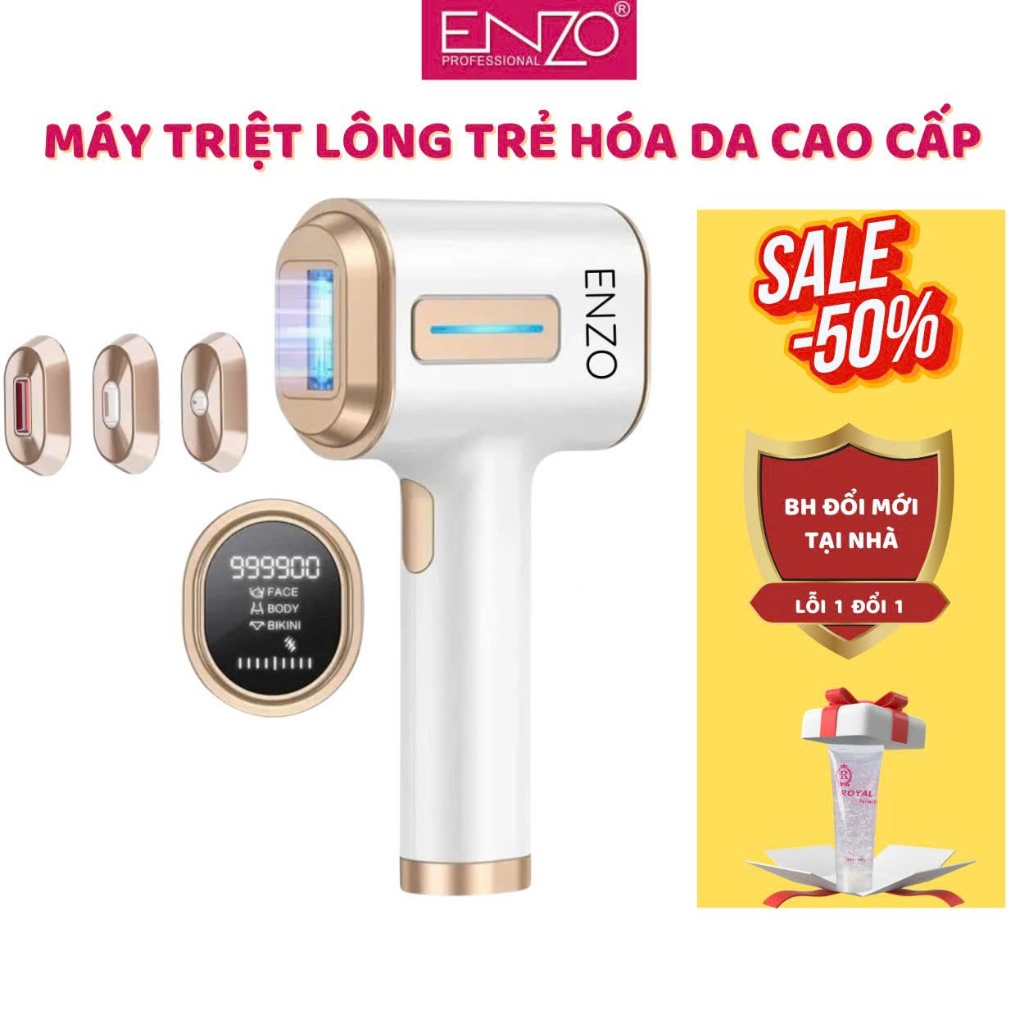 Ảnh Máy triệt lông ENZO cao cấp, công nghệ IPL giảm thâm trẻ hóa da, triệt lạnh ICE, Bảo Hành 10 Năm 1