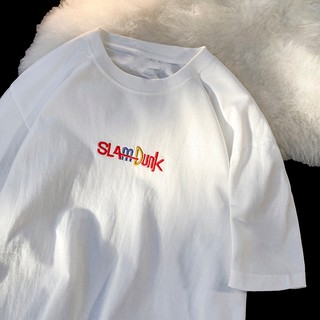 Áo phông unisex cao cấp thêu hình SLAMDUNK chất liệu vải cotton thoáng mát mềm mịn lý tưởng cho mùa hè tb200t
