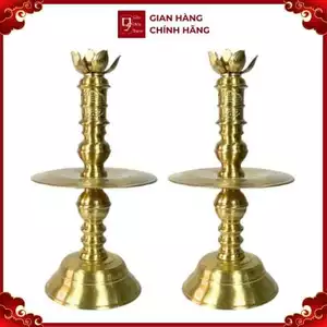 Đôi Chân Nến - Đồng Vàng Cao Cấp - Cửu Diệu Thiên - HL008