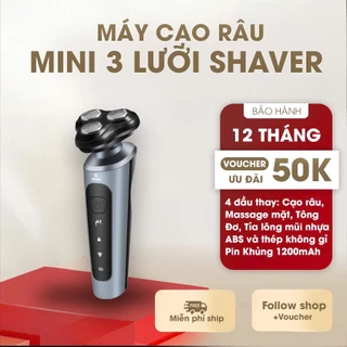 Máy Cạo Râu Nam Shaver 9D Kiêm Tỉa Lông Mũi Cao Cấp, 3 Lưỡi Dao Kép, Công Nghệ Chống Nước