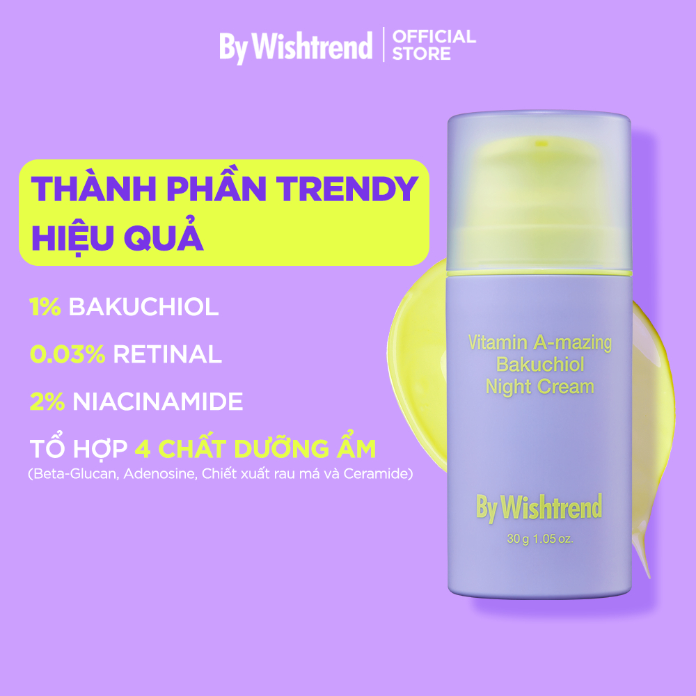 Ảnh Kem dưỡng hỗ trợ chống lão hóa, tái tạo căng bóng da BAKUCHIOL SỐ 1 HÀN QUỐC By Wishtrend Vitamin A 30g 4