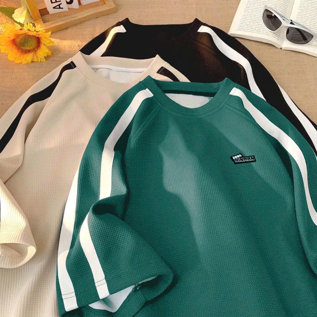 Ảnh Áo thun LoGo HINMAM NAD Unisex Áo phông nam nữ tay lỡ 2 Soc oversize form rộng chất liệu cotton dệt tổ ong thoáng mát 1