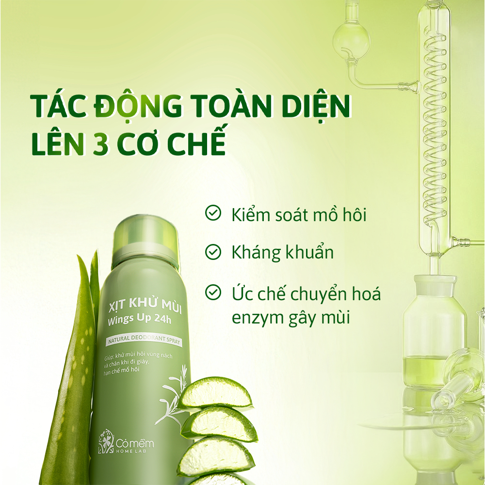 Ảnh Combo 2 Xịt Khử Mùi Wings Up Cỏ Mềm - Giúp Da Khô Thoáng, Hỗ Trợ Giảm Mùi Hôi Nách, Hôi Chân - An Toàn, Lành Tính 100ml 3