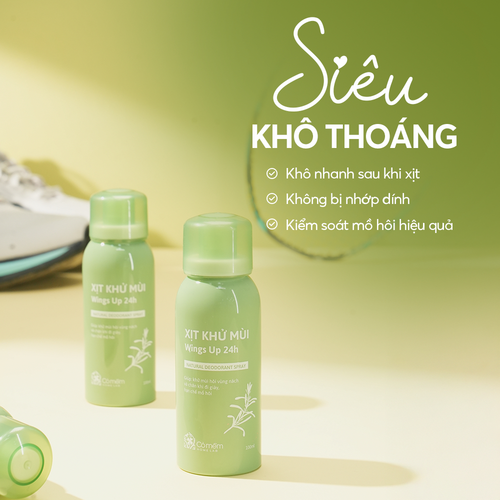 Ảnh Combo 2 Xịt Khử Mùi Wings Up Cỏ Mềm - Giúp Da Khô Thoáng, Hỗ Trợ Giảm Mùi Hôi Nách, Hôi Chân - An Toàn, Lành Tính 100ml 1