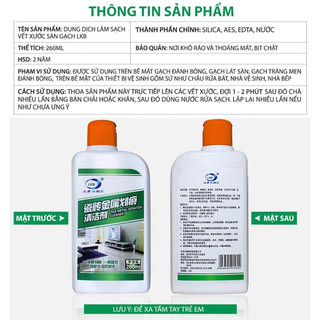 Dung Dịch Làm Sạch Vết Xước Vết Đen Sàn Gạch Men An Toàn Không Hại Gạch LKB 260ML 88619