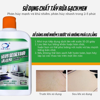 Dung Dịch Làm Sạch Vết Xước Vết Đen Sàn Gạch Men An Toàn Không Hại Gạch LKB 260ML 88619