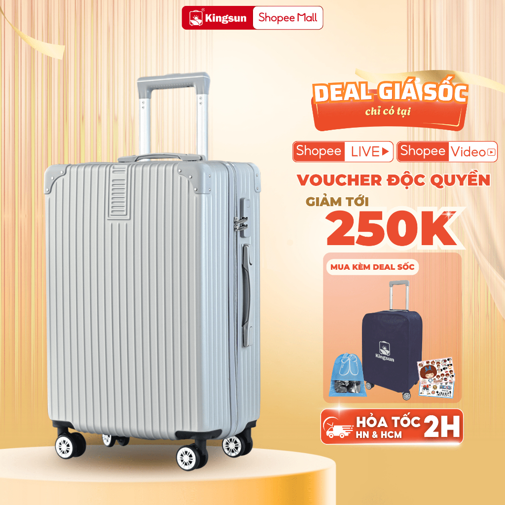 Ảnh Vali kéo du lịch Kingsun KS-218 Size 24 nhựa được bảo hành 5 năm 1