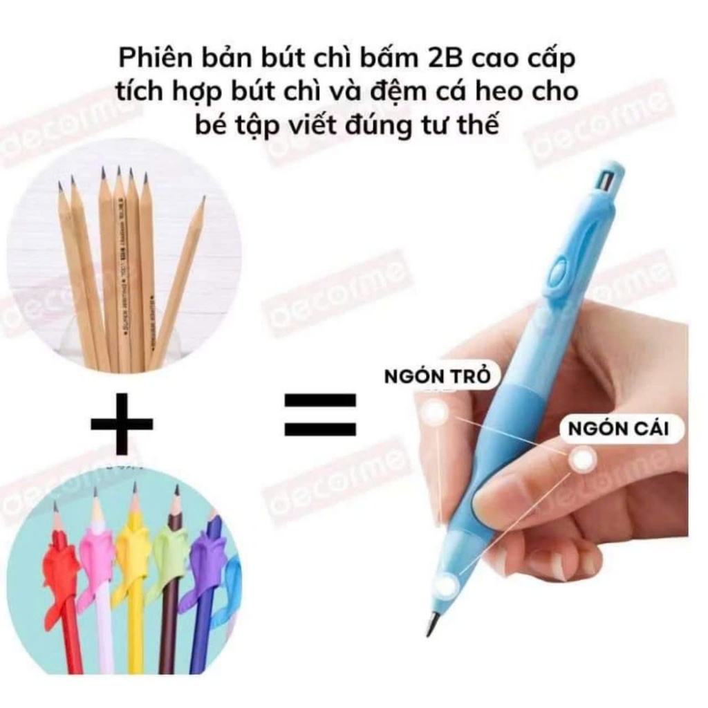Bút chì Cá Heo (Bấm Thu Ngòi) Giúp Các Con Cầm Chuẩn Ngay Từ Khi Cầm Bút.